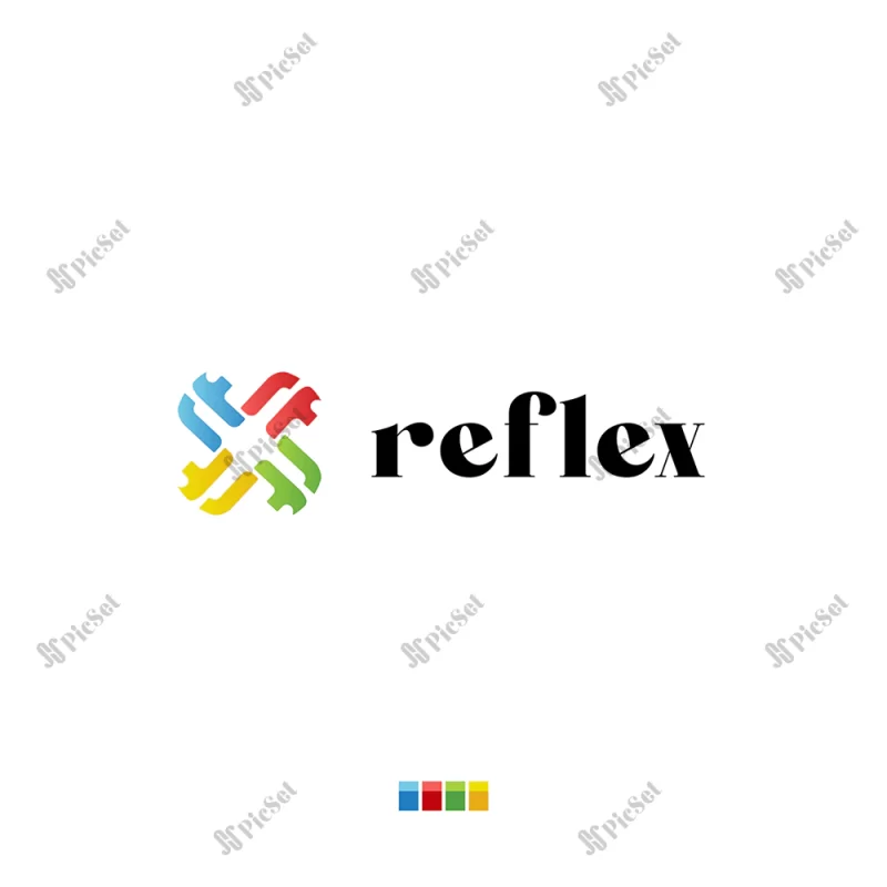 gradient colored r f logo / لوگوی گل با حرف r f