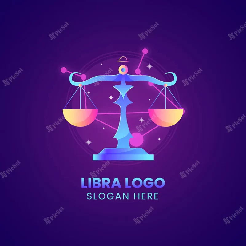 gradient libra logo template / لوگو ترازو گرادیانت