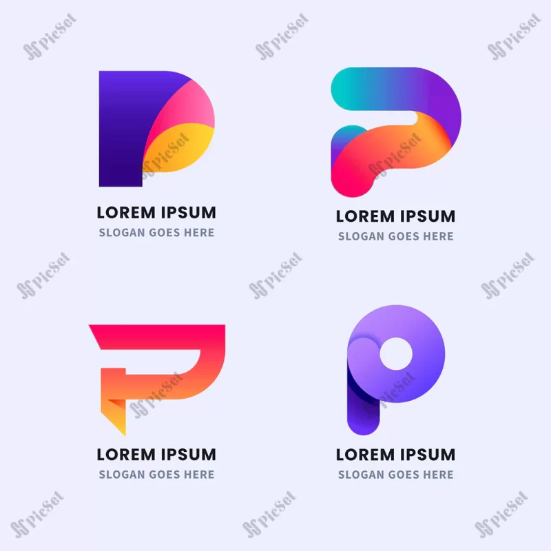 gradient p logo collection / مجموعه لوگو p گرادیانت