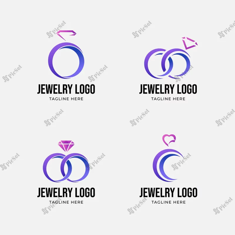 gradient ring logo template collection / لوگو حلقه ازدواج