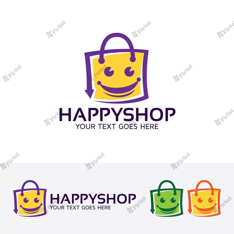 happy shopping logo template / لوگو سبد خرید شاد
