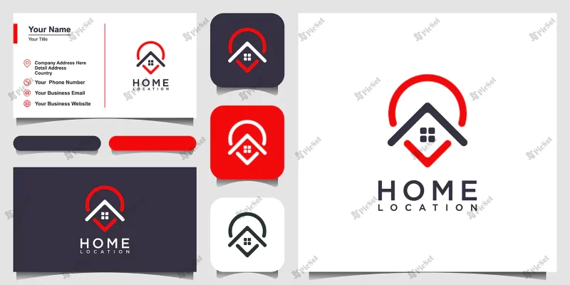 home location logo templates business card design / لوگو موقعیت منزل لوکیشن خانه، کارت ویزیت