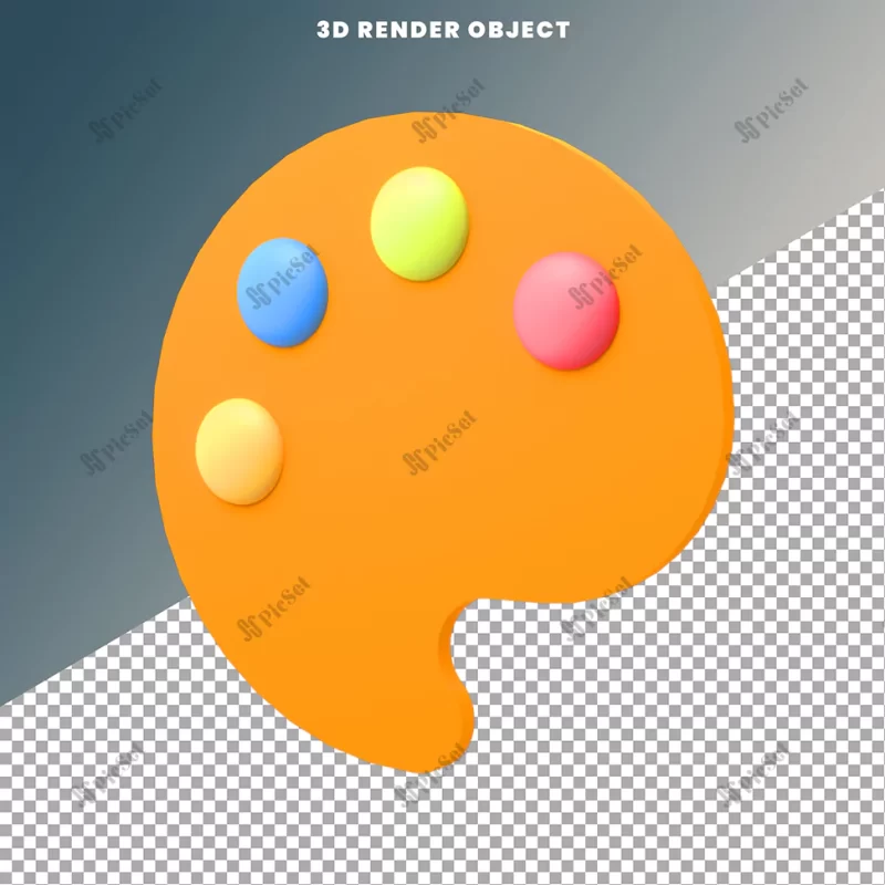 icon 3d rendering / آیکن پالت رنگ سه بعدی