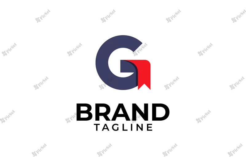 initial g bookmark logo letter g with bookmark combination flat design logo / لوگو با حرف g و نشان لای کتاب