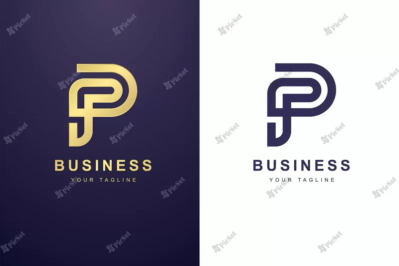 initial letter p logo business media company / لوگو شرکت رسانه کسب و کار حرف p