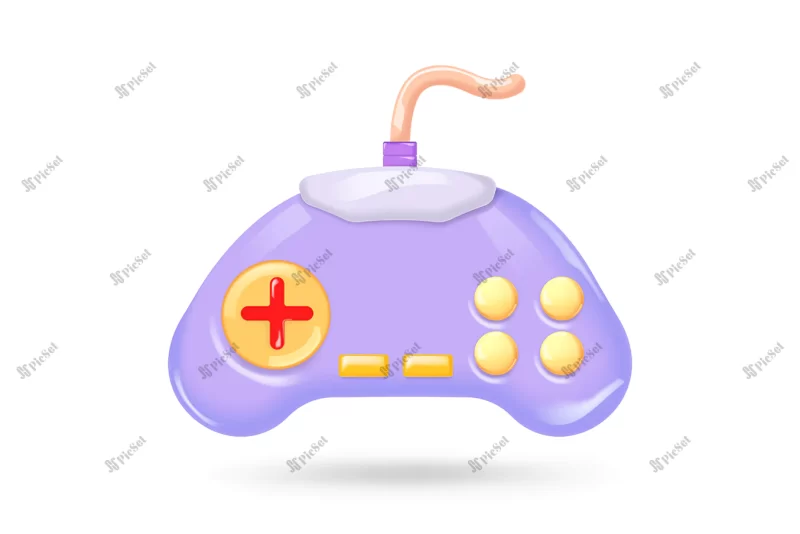 joystick gamepad game console game controller computer gaming 3d vector icon cartoon minimal style / دسته بازی کامپیوتری سه بعدی