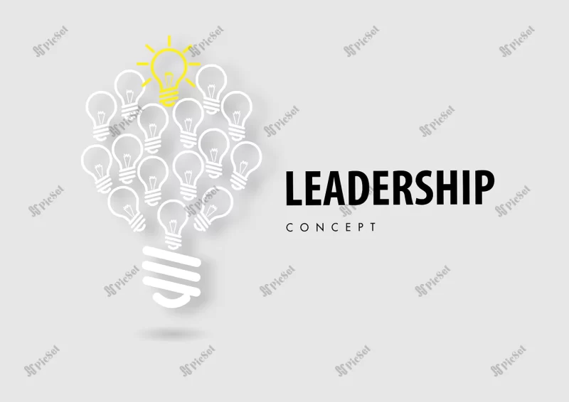 leadership concept with line icon paper cut style vector / ایده موفقیت مفهوم رهبری تیم