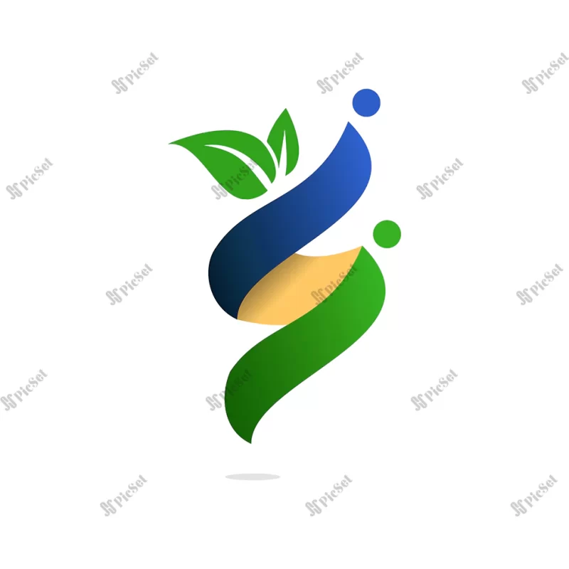 leaf letter s logo / لوگوی برگ با حرف s