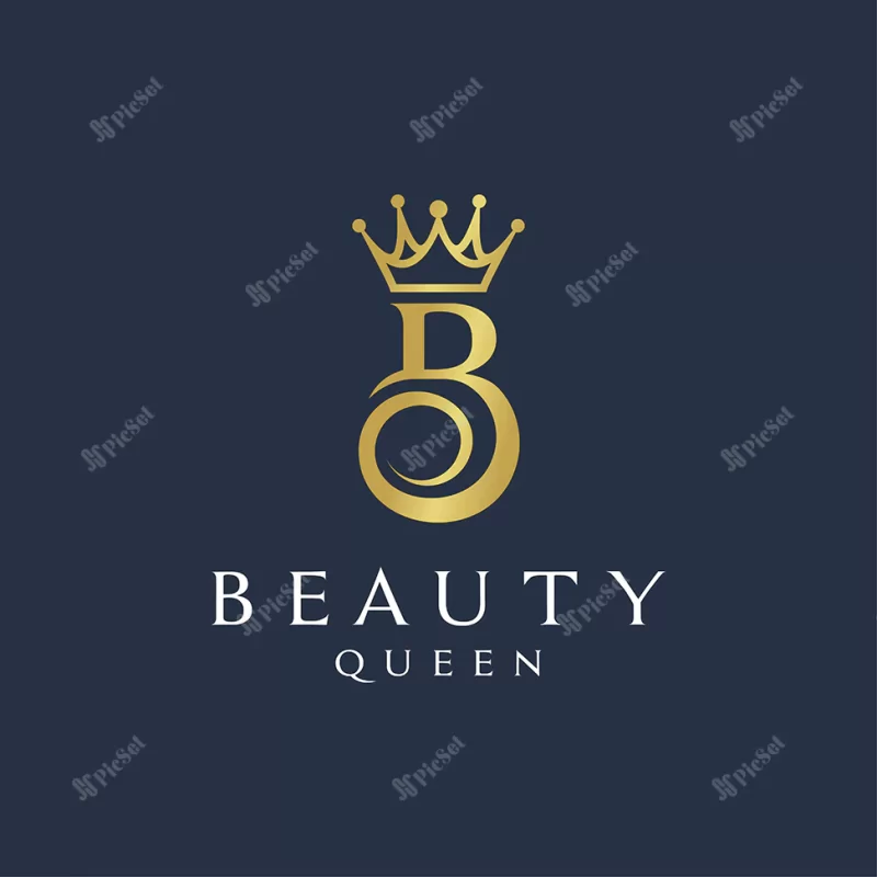 letter b golden crown monogram beauty luxurious template logo design / لوگو b و حرف ب تاج طلایی مونوگرام زیبا