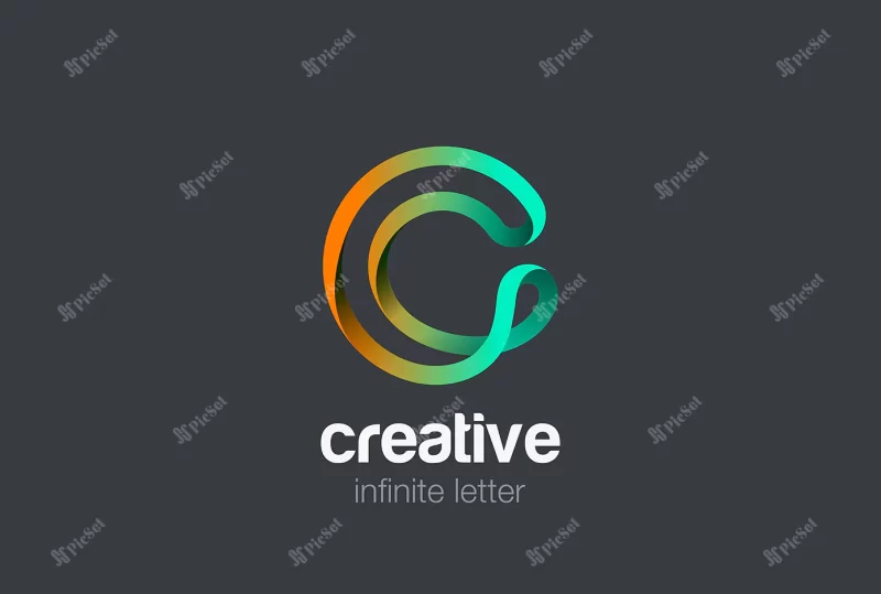 letter c infinite ribbon logo design / لوگو بی نهایت حرف c