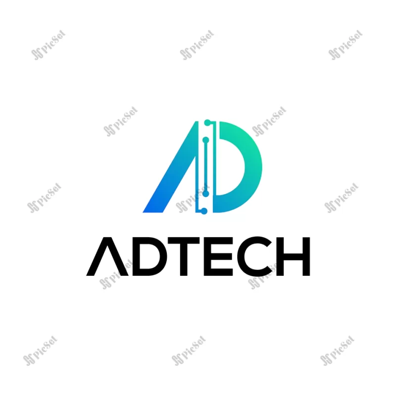 letter d technology logo / لوگو فناوری حرف d، تکنولوژی، بورس