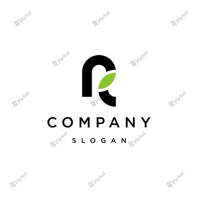 letter r leaf logo icon design template / لوگو برگ حرف r