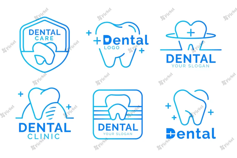 linear flat dental logo collection / لوگو دندان