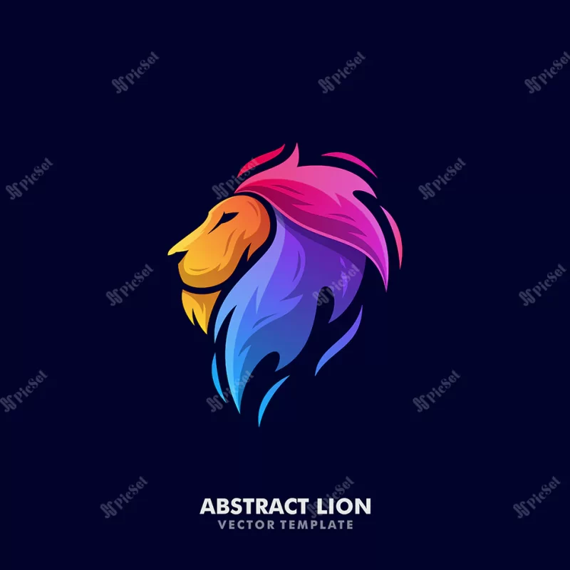 lion illustration vector template / لوگو شیر