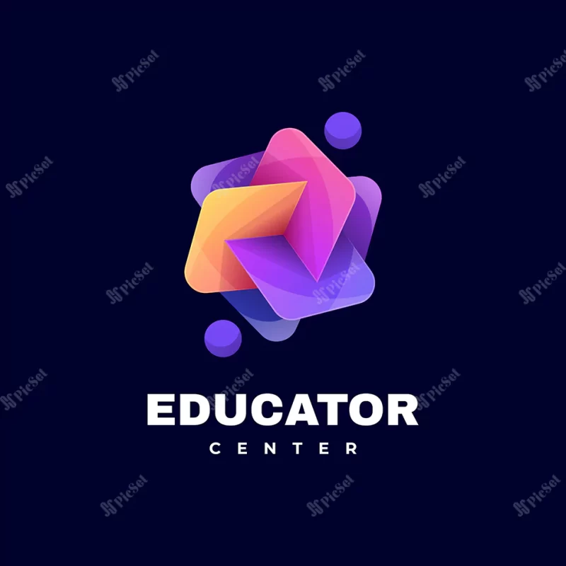 logo education gradient colorful style / لوگو آموزش گرادیانت
