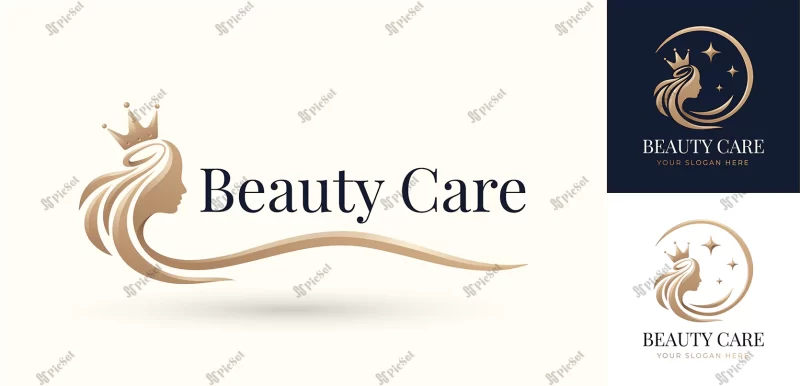 luxury beauty hair queen logo design / لوگو ملکه مو زیبایی لوکس، آرایشگاه زنانه