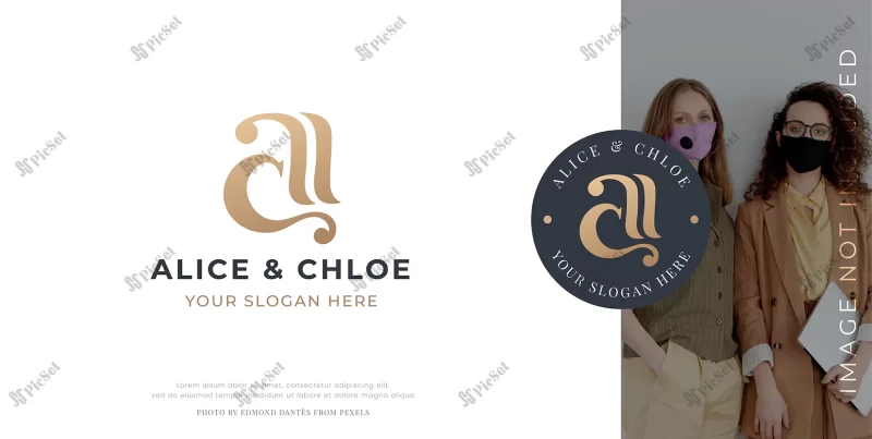 luxury letter c monogram serif logo design / لوگوی لوکس با حرف a و c