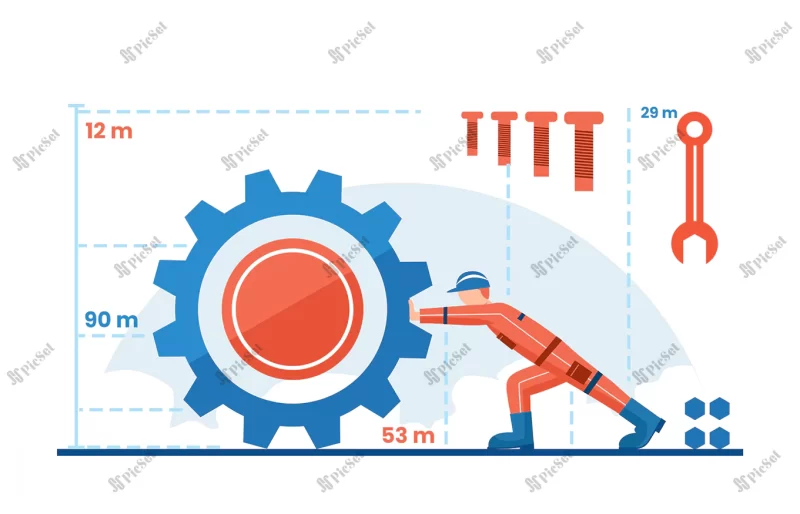 mechanical engineering character flat illustration_584397-190 / مهندسی مکانیک