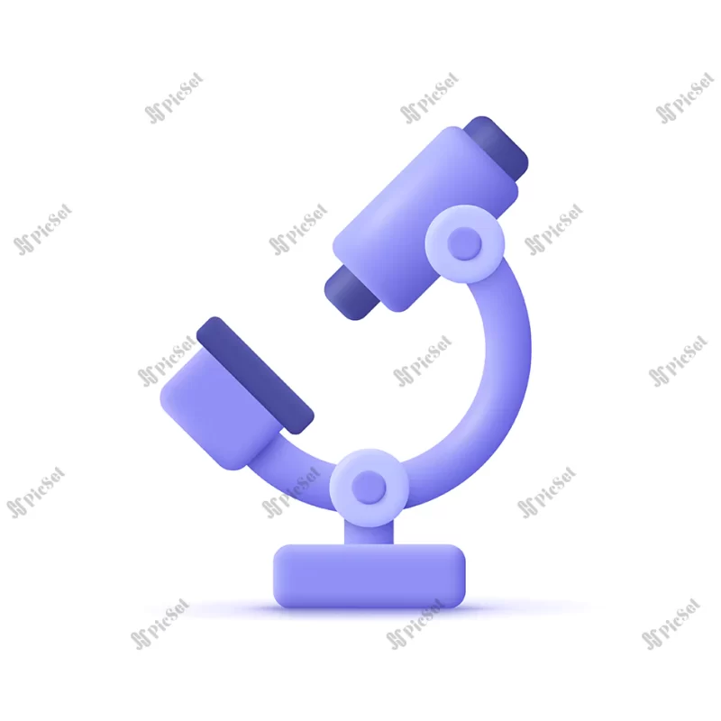 microscope chemistry pharmaceuticals microbiology science exploration symbol 3d vector icon cartoon minimal style / میکروسکوپ سه بعدی شیمی داروسازی