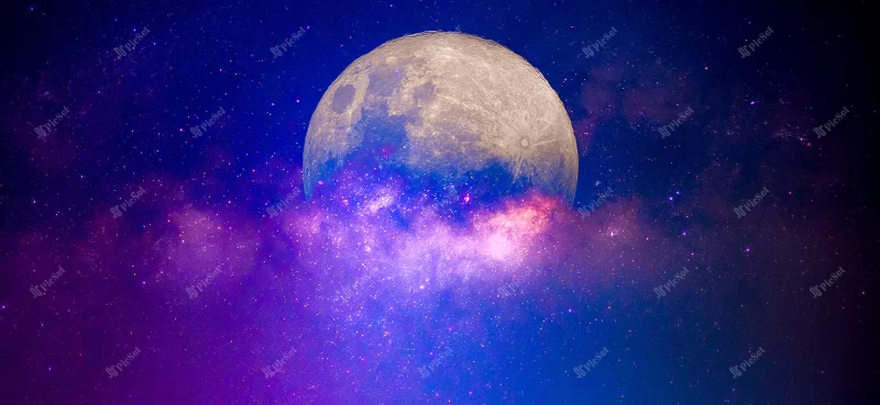 milky way moon night sky / راه شیری، ماه در آسمان شب