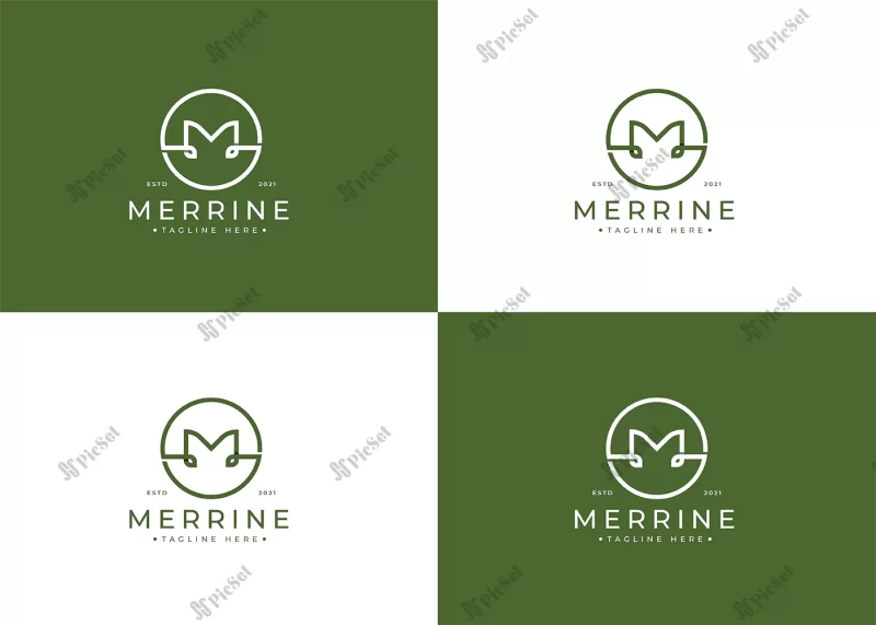 minimalist letter m logo design with circle shape / لوگوی مینیمالیستی حرف m با شکل دایره