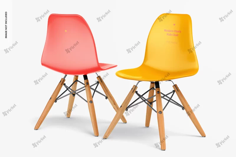 modern plastic kids chairs mockup / صندلی کودک پلاستیکی مدرن