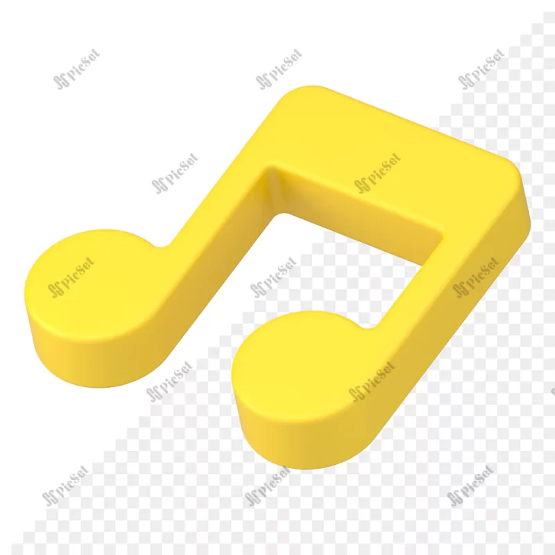 music note 3d icon / نت موسیقی سه بعدی