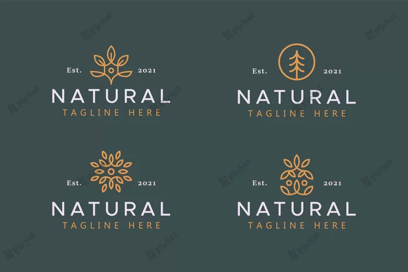 natural leaf tree abstract logo badge / لوگو درخت برگ طبیعی