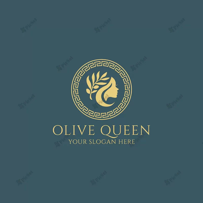 olive queen goddess premium logo / لوگوی الهه ملکه زیتون