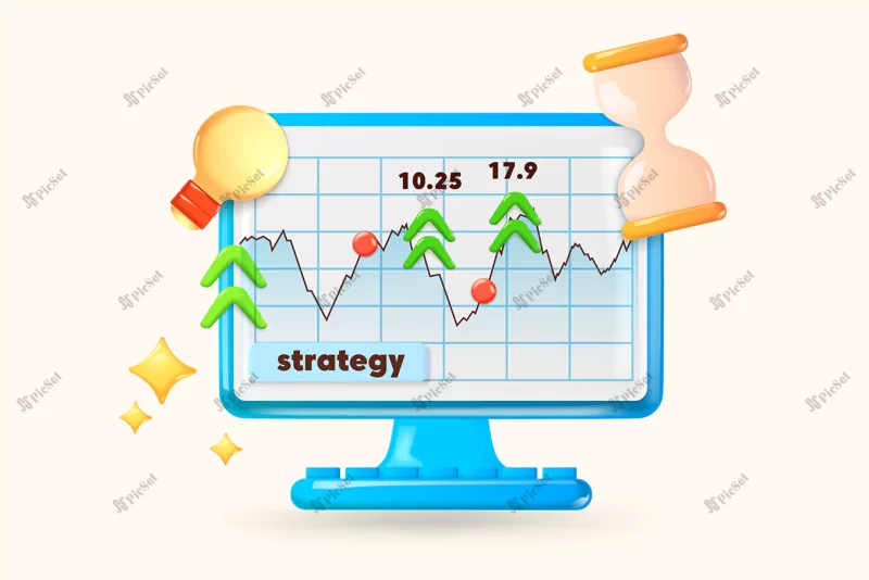 online marketing financial report chart data analysis 3d vector illustration / نمودار گزارش مالی سه بعدی بازاریابی آنلاین تجزیه و تحلیل داده ها