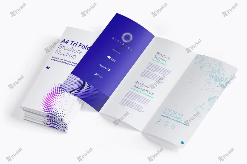 open trifold brochure mockup_1332 155 / موکاپ بروشور سه لت