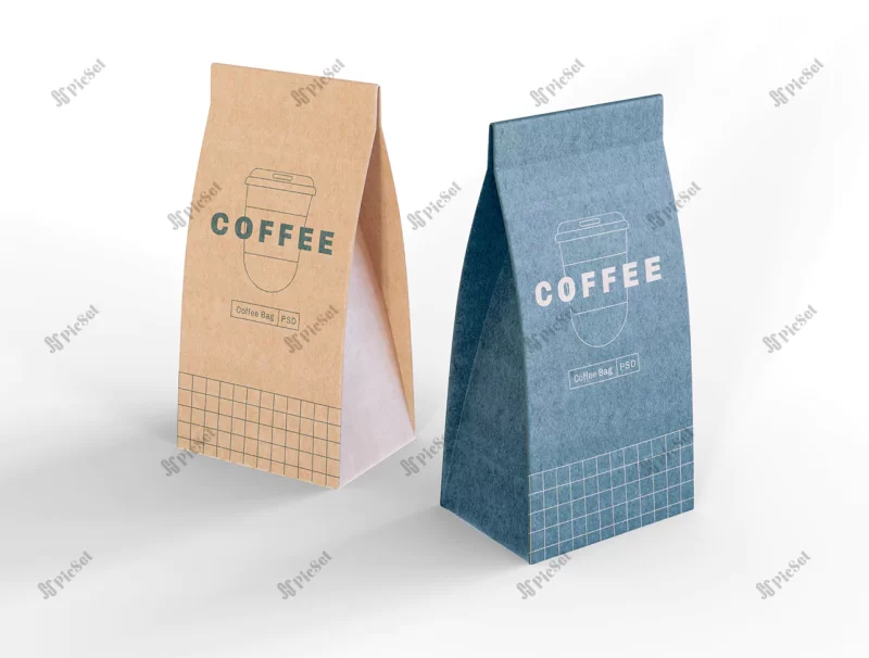 paper coffee bags mockup / موکاپ کیسه های قهوه کاغذی
