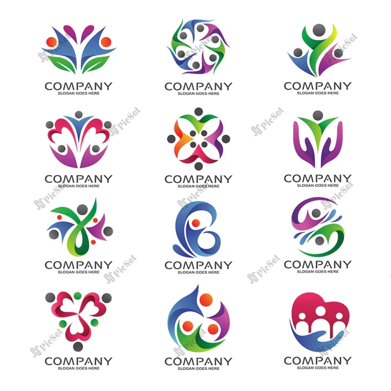 people foundation community logo set / مجموعه لوگو انجمن بنیاد مردم