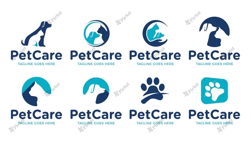 pet cat dog shop animal logo template set / لوگو دامپزشکی، فروشگاه حیوانات سگ گربه خانگی