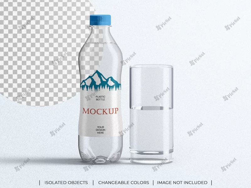 plastic packaging mineral drink water bottle mockup / موکاپ بطری آب معدنی بسته بندی پلاستیکی
