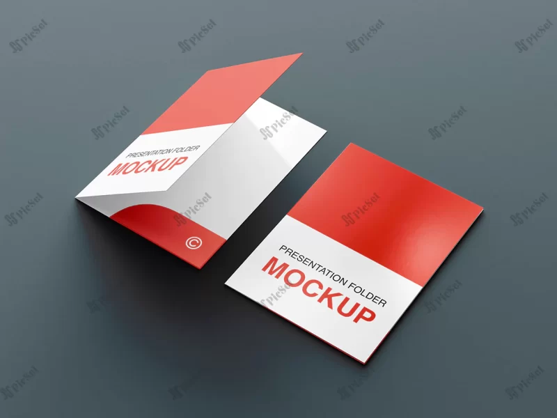 presentation folder bifold brochure mockup design template / موکاپ فولدر، پوشه بروشور