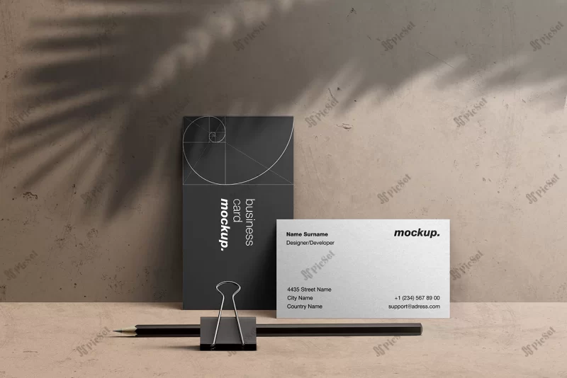 professional corporate business cards mockup grunge surface stationery arrangement / موکاپ کارت ویزیت شرکتی حرفه ای