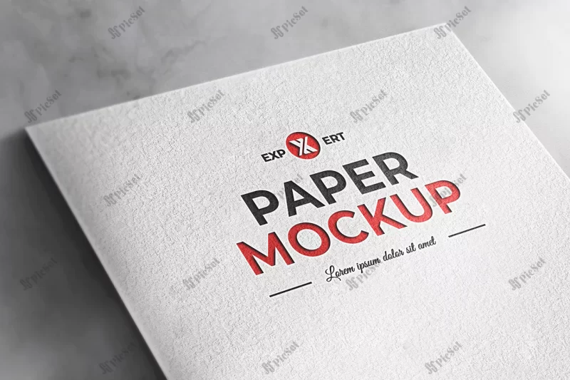 realistic mockup white texture paper background / موکاپ لوگو پس زمینه کاغذ بافت سفید، کاتالوگ