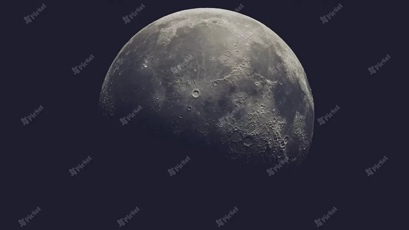 realistic moon outer space isolated black / ماه از فضای بیرونی 