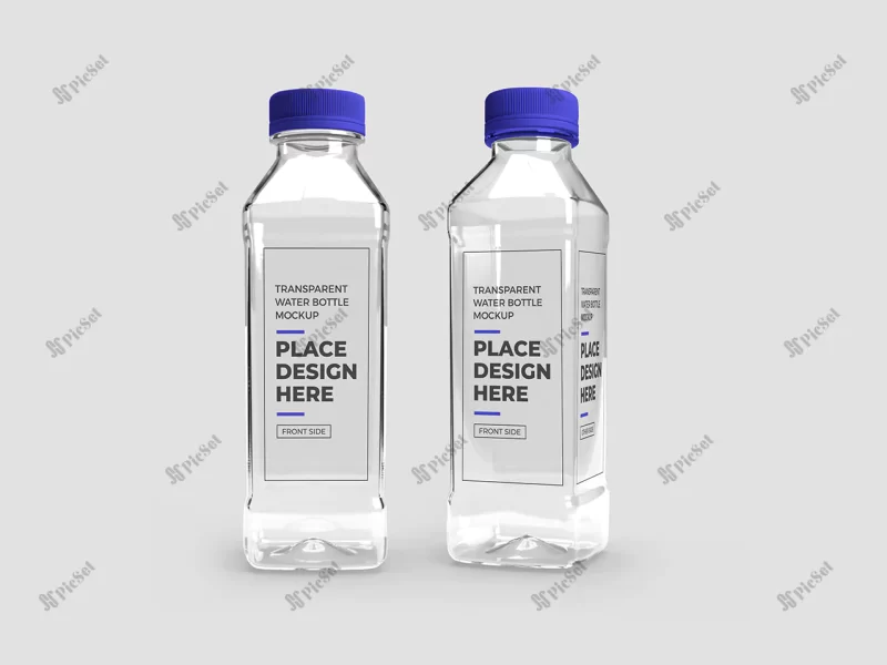 realistic transparent plastic bottle mockup / موکاپ بطری پلاستیکی شفاف