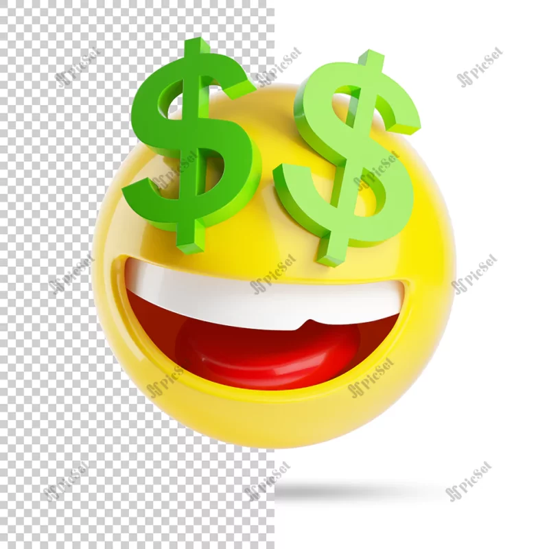 rich emoji with dollars 3d / ایموجی سه بعدی با دلار 
