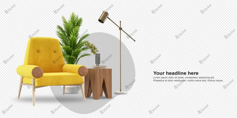 set interior furniture 3d rendering_252032 427 01 / دکوراسیون مبلمان داخلی سه بعدی