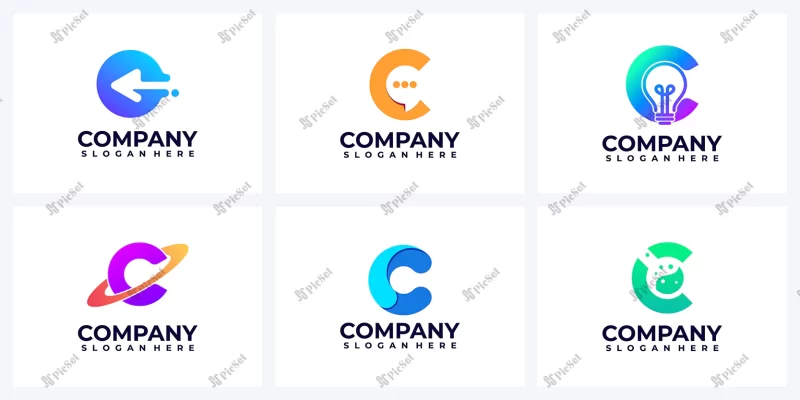 set modern abstract letter c logo inspiration / لوگوی کسب و کارحرف c 