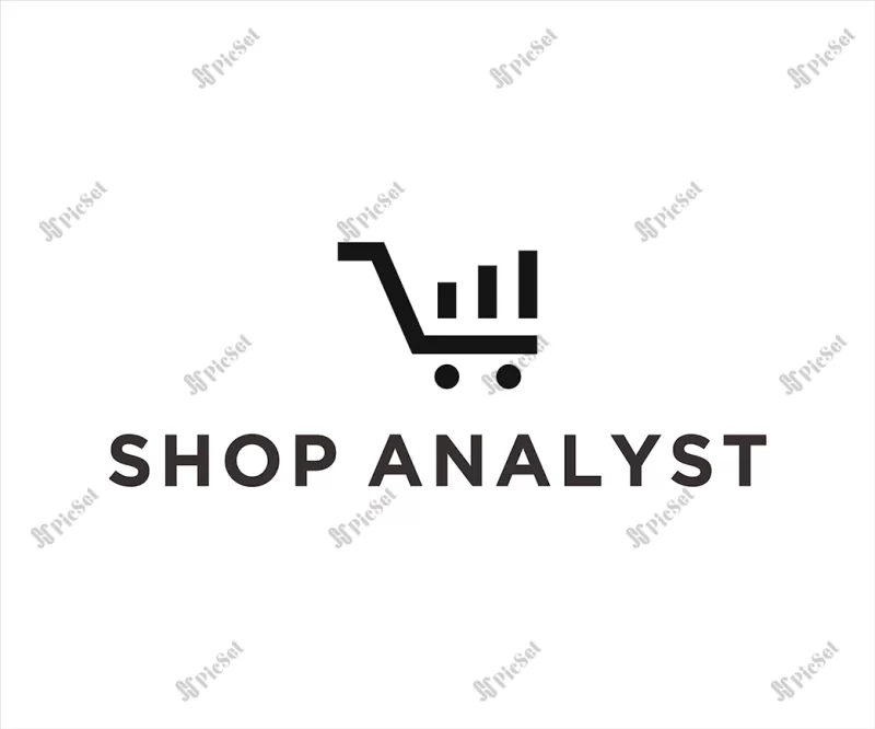 shopping analyst logo trolley icon / لوگو تحلیلگر خرید سهام، مالی