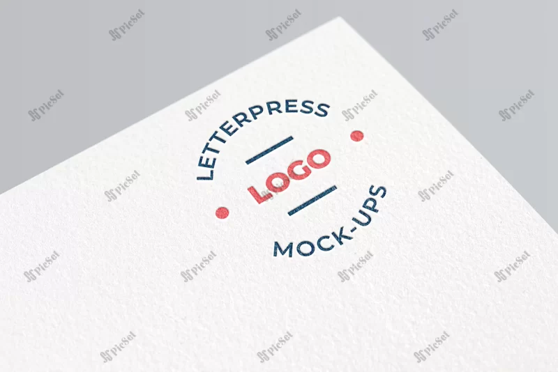 simple letterpress logo mockup / موکاپ لوگو سربرگ، کاغذ بافت دار