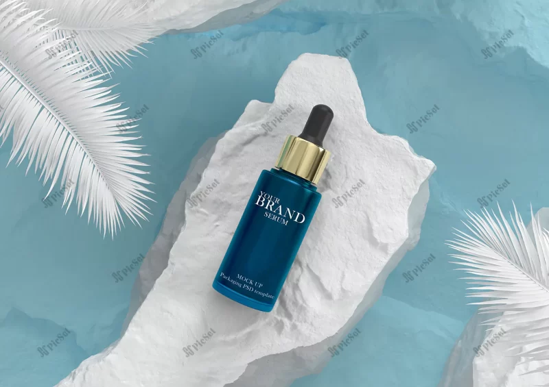 skin care moisturizing cosmetic premium products with blue water background / محصولات آرایشی، مرطوب کننده مراقبت از پوست