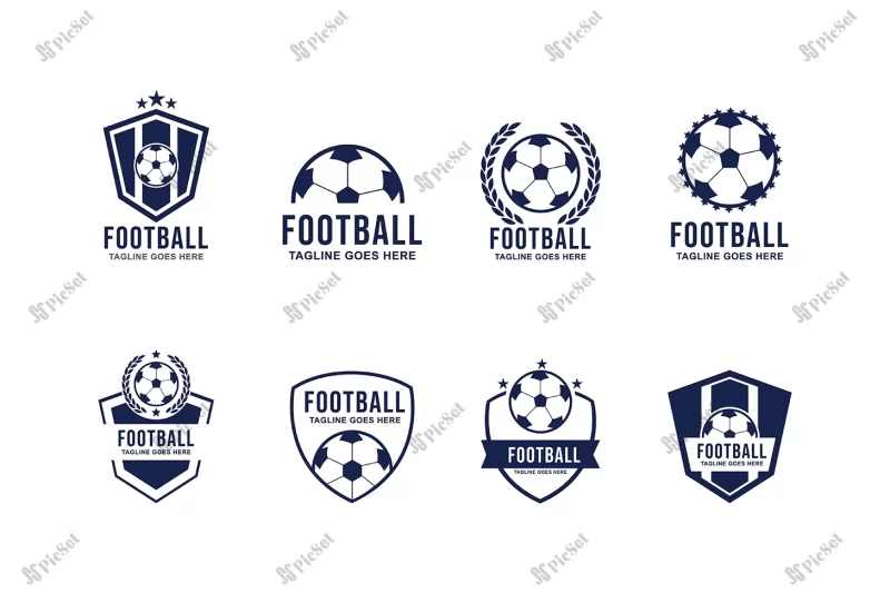 soccer football badge logo design templates sport team identity vector illustrations isolated / لوگو فوتبال، تیم ورزشی