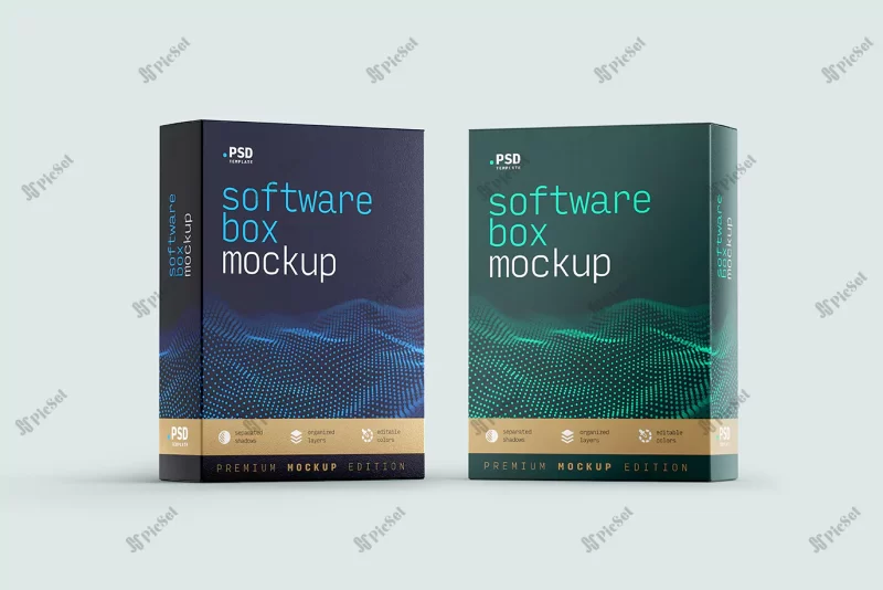 software box mockup / موکاپ جعبه نرم افزار سی دی و دی وی دی