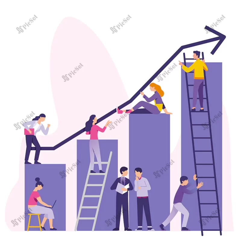teamwork works raise business chart tables / کار تیمی جدول نمودار کسب و کار رشد و رسیدن به هدف و موفقیت