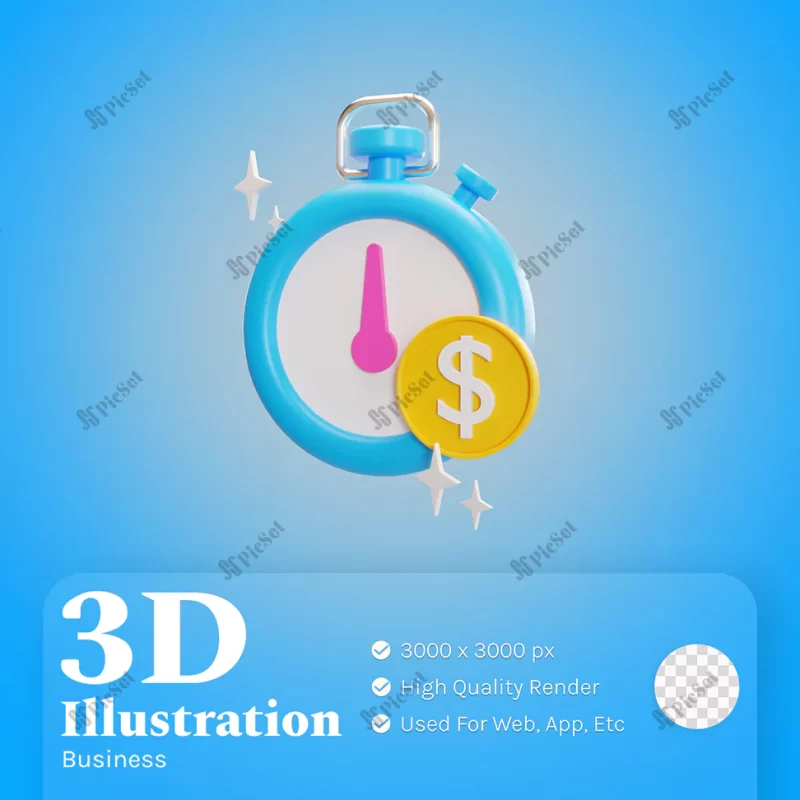 time business illustration 3d / تصویر کسب و کار زمان 3 بعدی